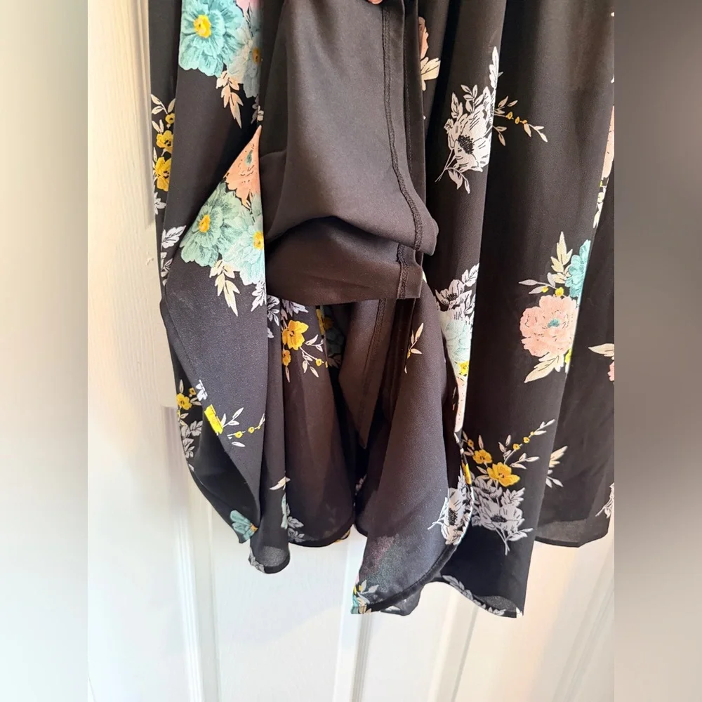 Floral Sleeveless Kids Dress - Black - Picture 6 of 6